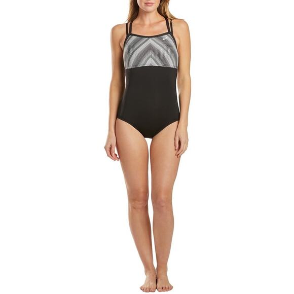 Nike Texture Stripe Double Crossback One Piece Swimsuit Size Large NWOT - Picture 12 of 12